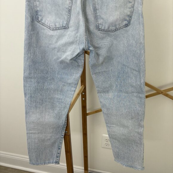 Moussy Lt Wash Slim Straight Crop Jean (Sz 24) 100% Cotton Mid Rise Button Front - Picture 9 of 11